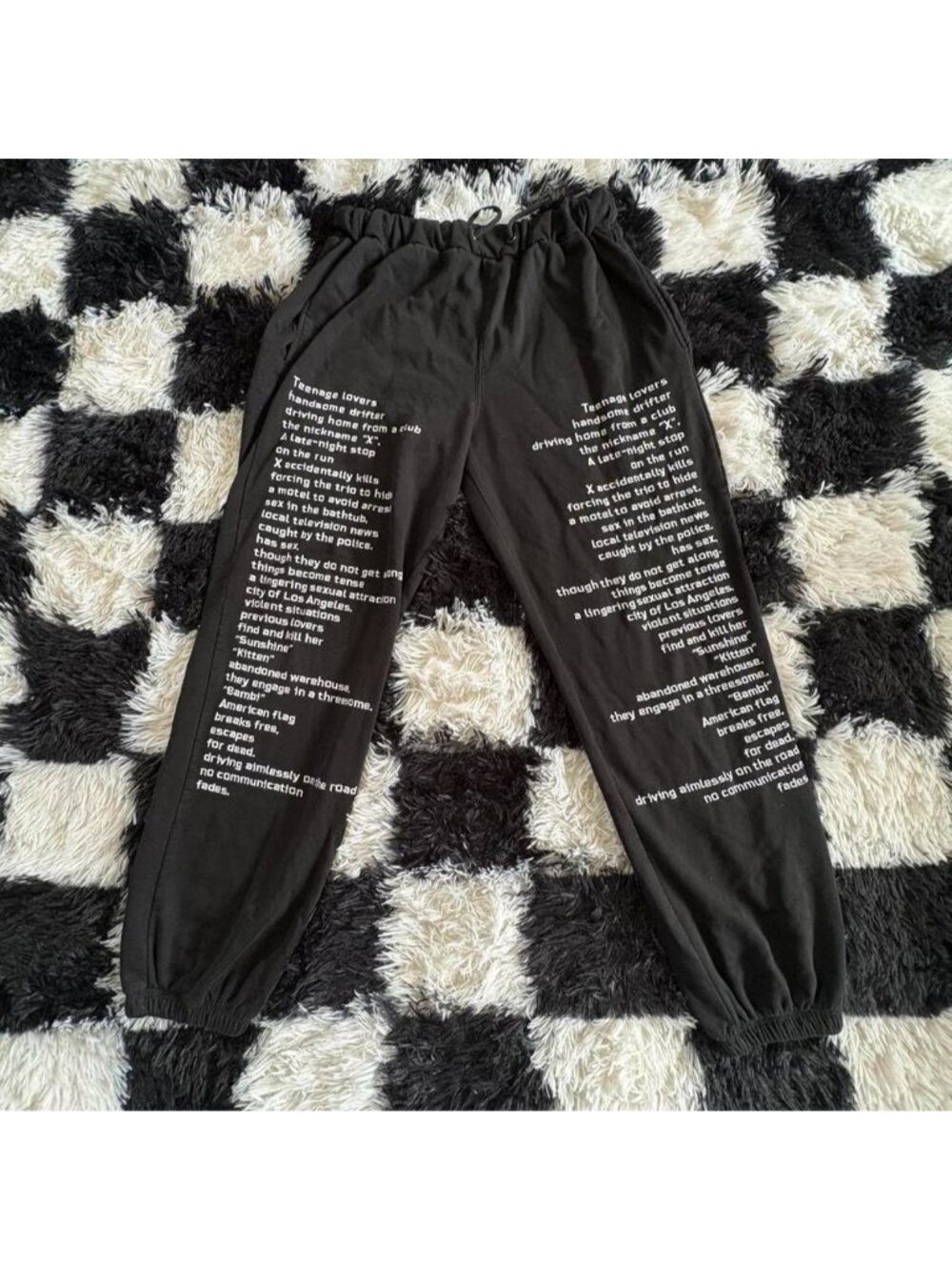 rare PLEASURES doom generation embroidered cotton sweatpants